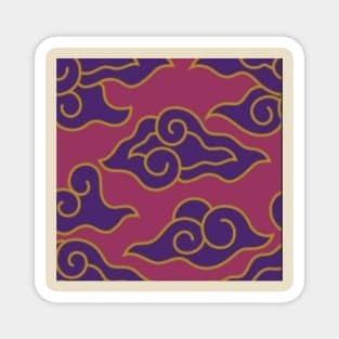 Mega mendung illustration pink and blue pattern Magnet