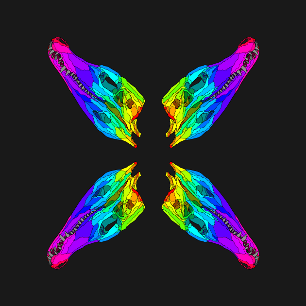 Rainbow Cuvier's Dwarf Caiman Skull by Tinker and Bone Studio