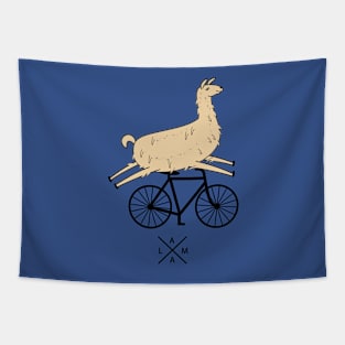 Lama rides a bicycle Tapestry