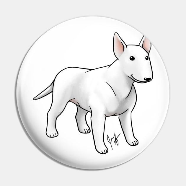 Dog - Bull Terrier - White Pin by Jen's Dogs Custom Gifts and Designs