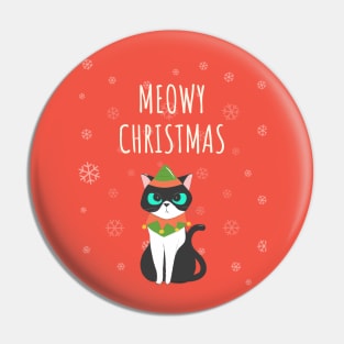 Meowy Cat Christmas Pin