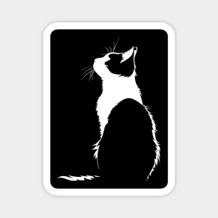 Black and white Cat Magnet