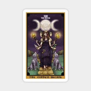 The Goddess Hecate in The Moon Tarot Card Magnet