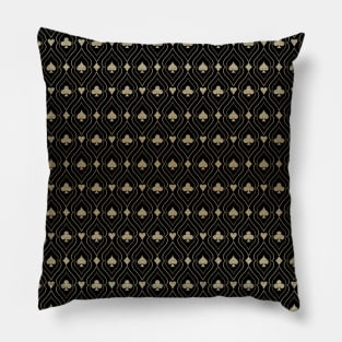 Golden Cards Symbols Pillow