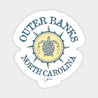 Outer Banks, North Carolina, Sea Turtle on Wind Rose Magnet