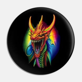Dragon Head Roaring Through Prismatic Portal Pin