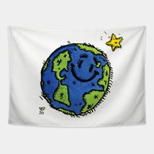 SMILING EARTH Tapestry