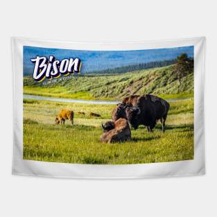 Bison at Yellowstone Tapestry