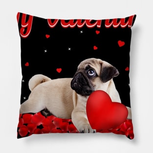 Funny Pug This Is My Valentine Pajama Shirt Pillow