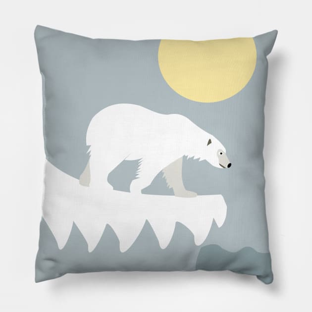 Polar bear Pillow by mypointink
