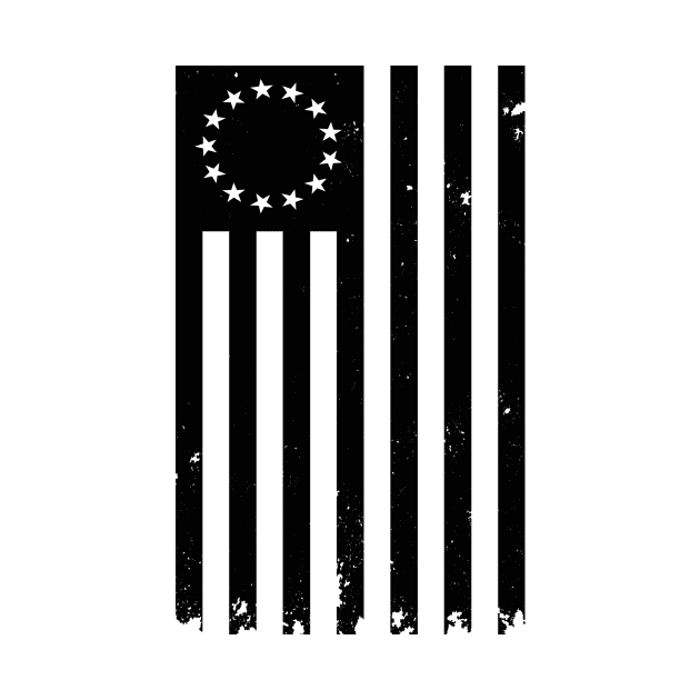 Black Vertical Betsy Ross Flag by DazzlingApparel