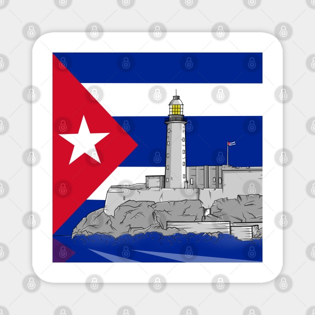 Faro Castillo del Morro, lighthouse Magnet by mailboxdisco