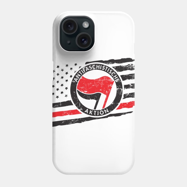 Vintage Antifaschistische Aktion Flag Gift Phone Case by Lones Eiless