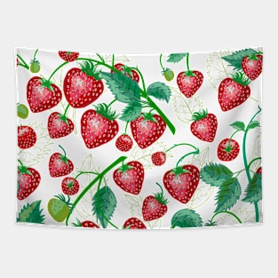 Strawberry vector repeat pattern Tapestry