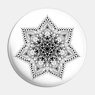 Black Mandala, Mandala artwork Pin