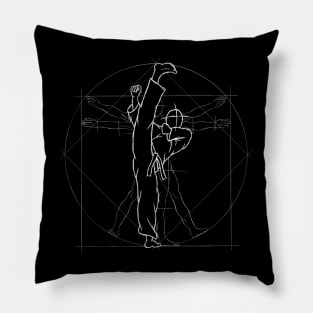 Martial Arts Sidekick Roundhouse Kick Vitruvian Man Pillow