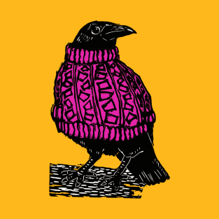 Bejumpered Crow in Pink T-Shirt