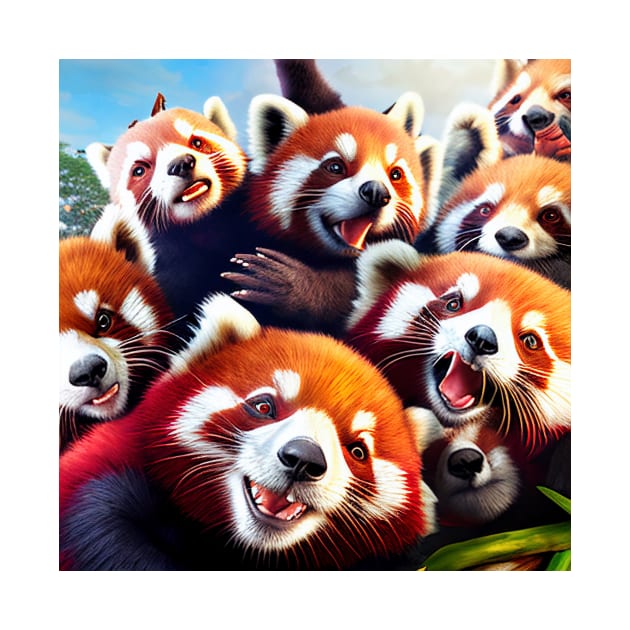 Red Panda Lesser Wild Nature Funny Happy Humor Photo Selfie by Cubebox