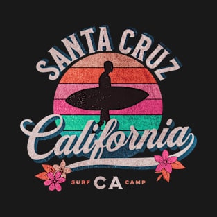 California Santa Cruz Surfing Vintage Art T-Shirt