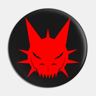Red Dragon's Head Design On Black Background Pin