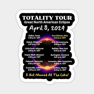 Front Printed Port Clinton Ohio Great American Eclipse Tour April 8, 2024 Magnet