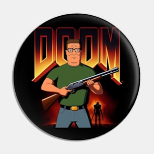 Hank Hill and Doom Guy Pin