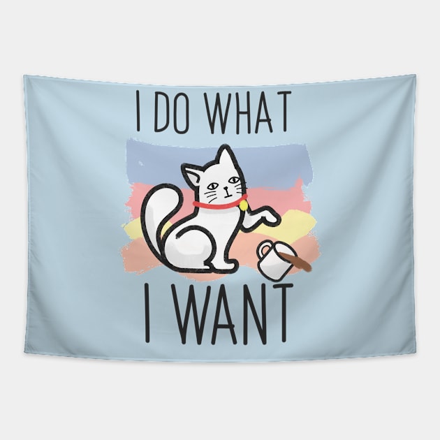 I do what i want cat Tapestry by Enzai