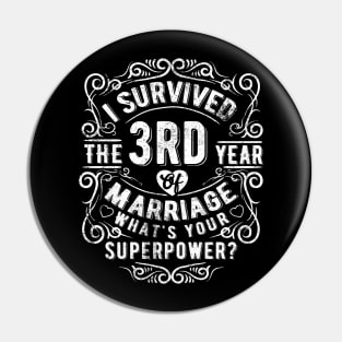 Funny Wedding Anniversary Gift 3 years Wedding Marriage Gift Pin