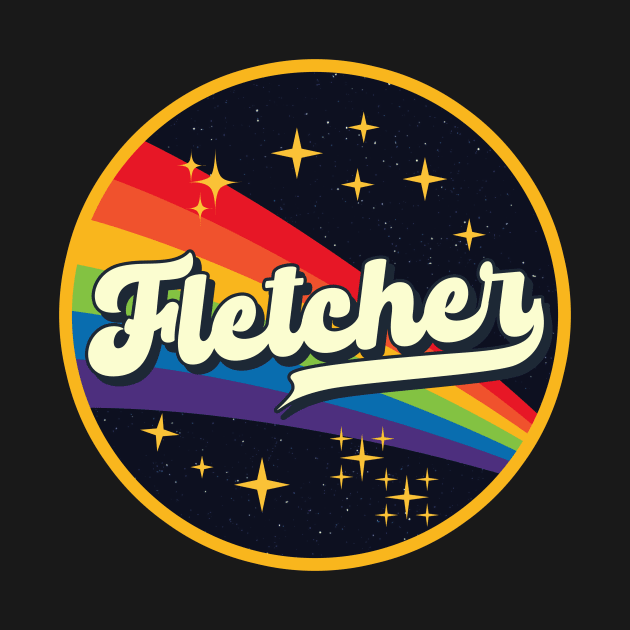 Fletcher // Rainbow In Space Vintage Style by LMW Art