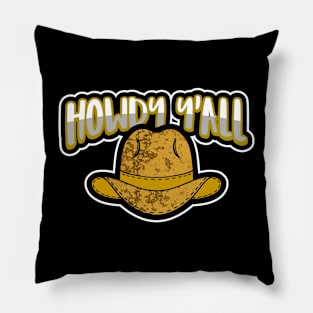 HOWDY Yall Brown Cowboy Hat Pillow