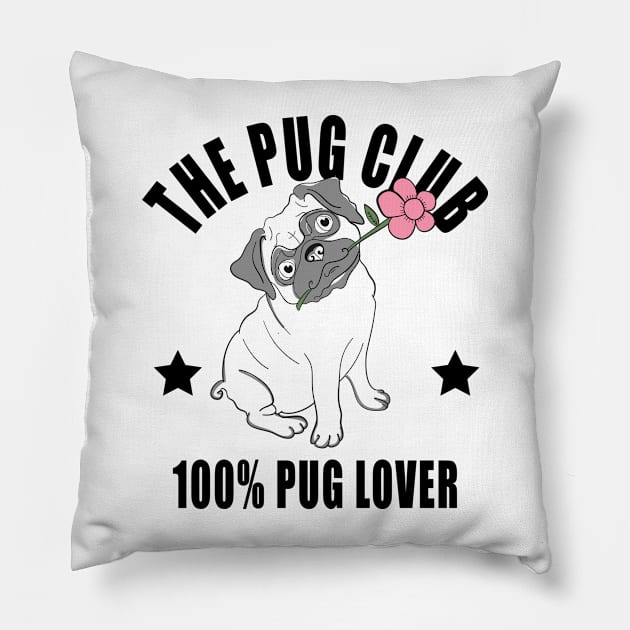 The Pug Club Pillow by D3monic