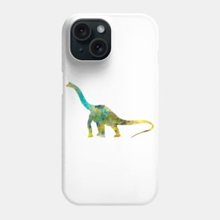 Dinosaur Watercolor Painting Yellow Green Turquoise Phone Case