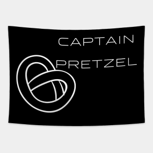 Captain Pretzel Typography White Design Tapestry