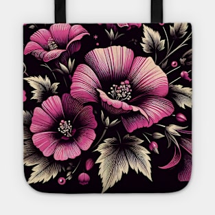 Magenta Floral Illustration Tote