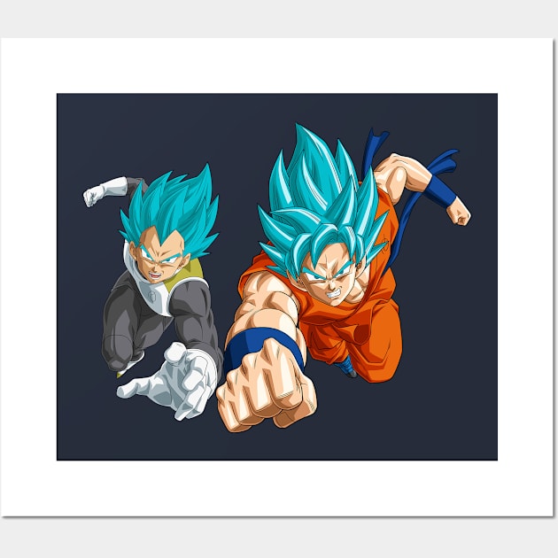 Dragon Ball Z Goku Vegeta Super Saiyan Blue Japanese Manga Poster