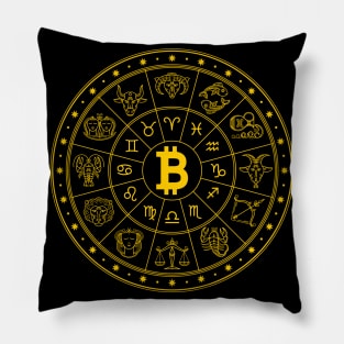 Cryptocurrency Horoscope - Funny Bitcoin Astrology Believer Pillow