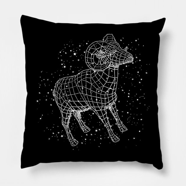 Aries Ram Astrological Sign Horoscope Pillow by Mila46