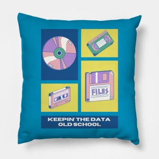 Keepin' The Data Old School (Retro Pink) | Geek Data Retro Design Pillow