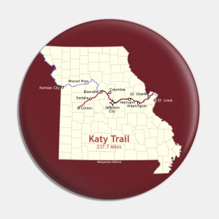 Route Map Design, The Katy Trail Pin