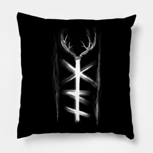 north, deer horns Pillow