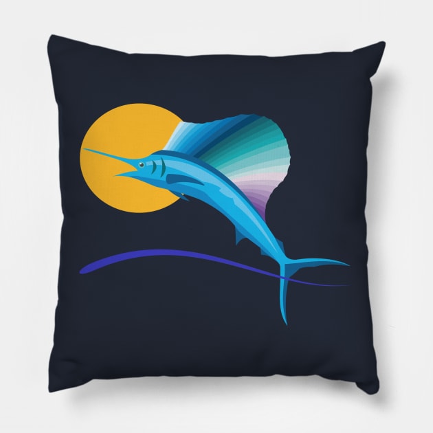 Swordfish Pillow by evisionarts