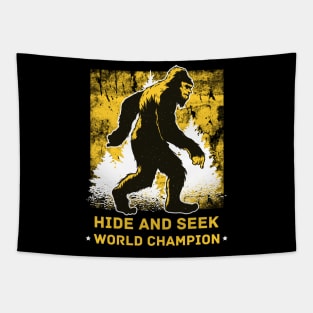 Retro Bigfoot Hide & Seek World Champion Tapestry