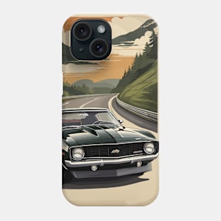 Classic American Camaro Black Muscle Car Phone Case