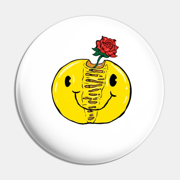 Melted Smiley Emoji Rose Pin by yogisnanda