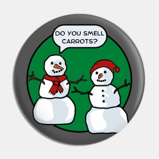 Snowman Smells Carrots Pin