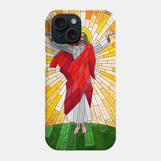 stained glass painting of Jesus Christ Phone Case by sandra0021tees