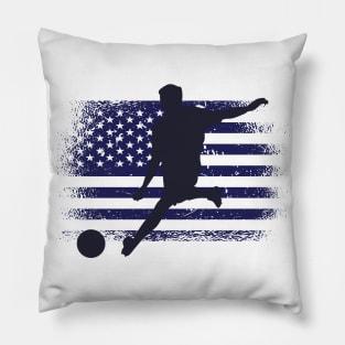 USA Soccer Fan Jersey Shirt American Flag Pillow