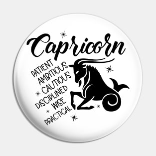 Capricorn Zodiac Sign Positive Personality Traits Pin