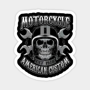 Skull Biker American Custom Magnet