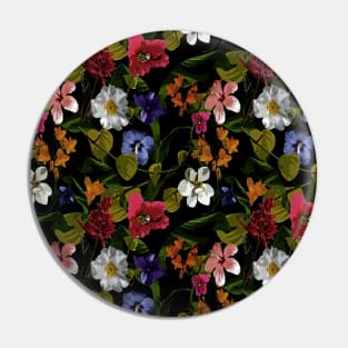 Tropical Midnight Floral Garden Pin